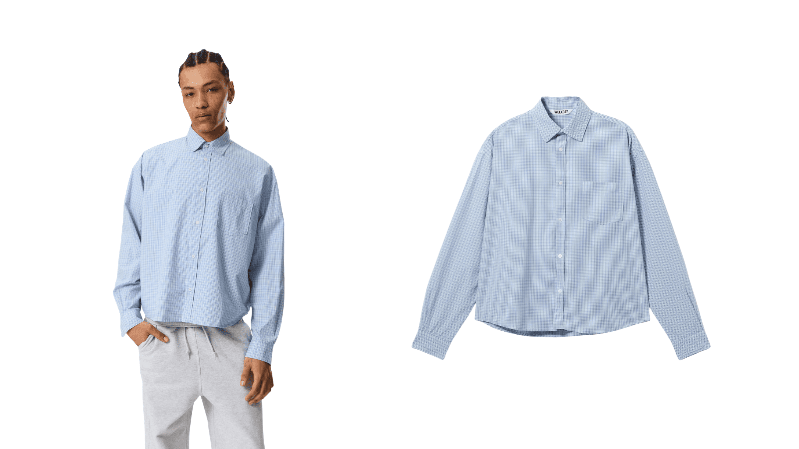 BOXY LONG-SLEEVED COTTON POPLIN SHIRT